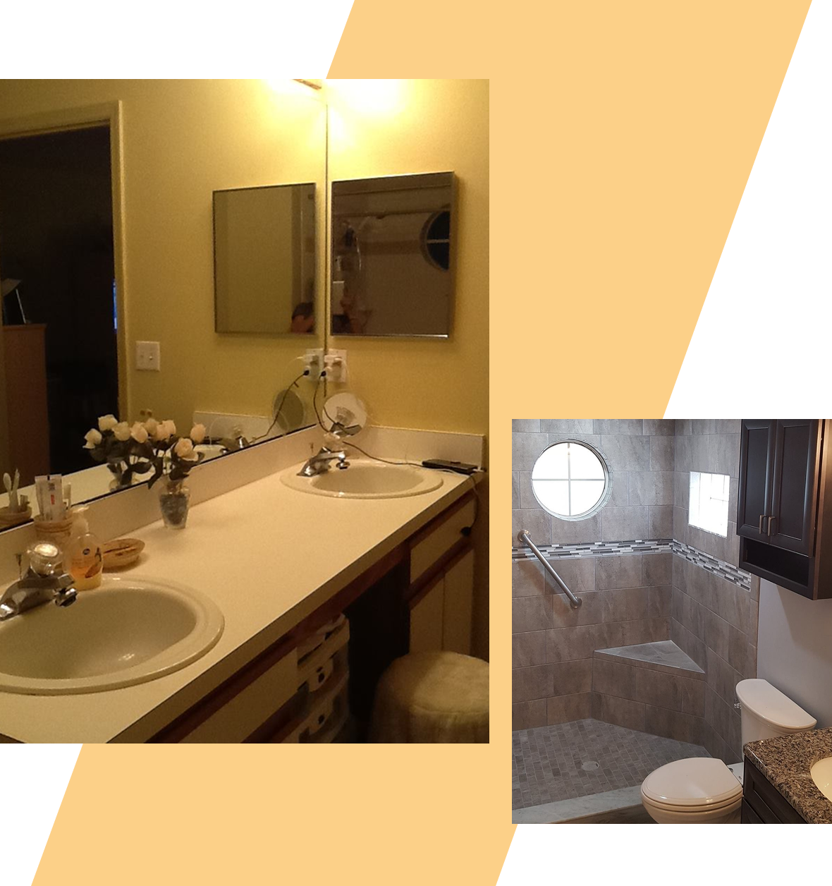 Group 7 (7) Bathroom sinks and shower with modern design.